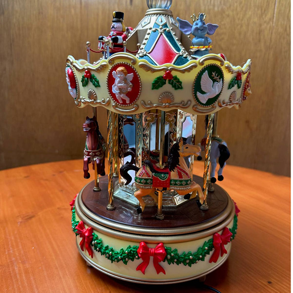 Vintage St. Nicholas Christmas Merry Go Round Carousel - Picture 1 of 16
